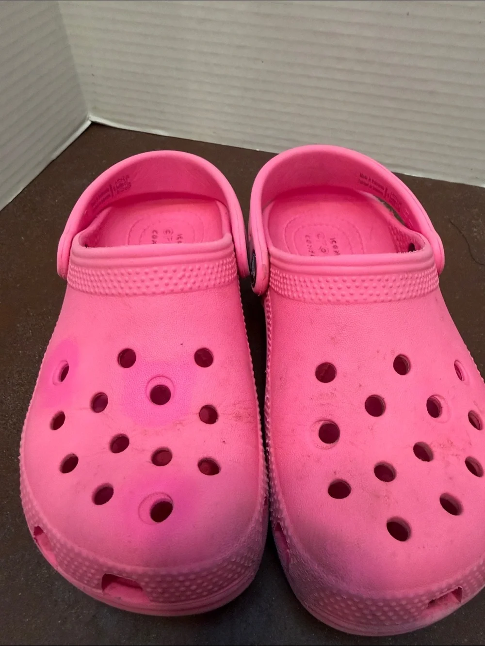 Kids Crocs Classic Pink Slip-On Clogs - 2 pairs, size youth 13